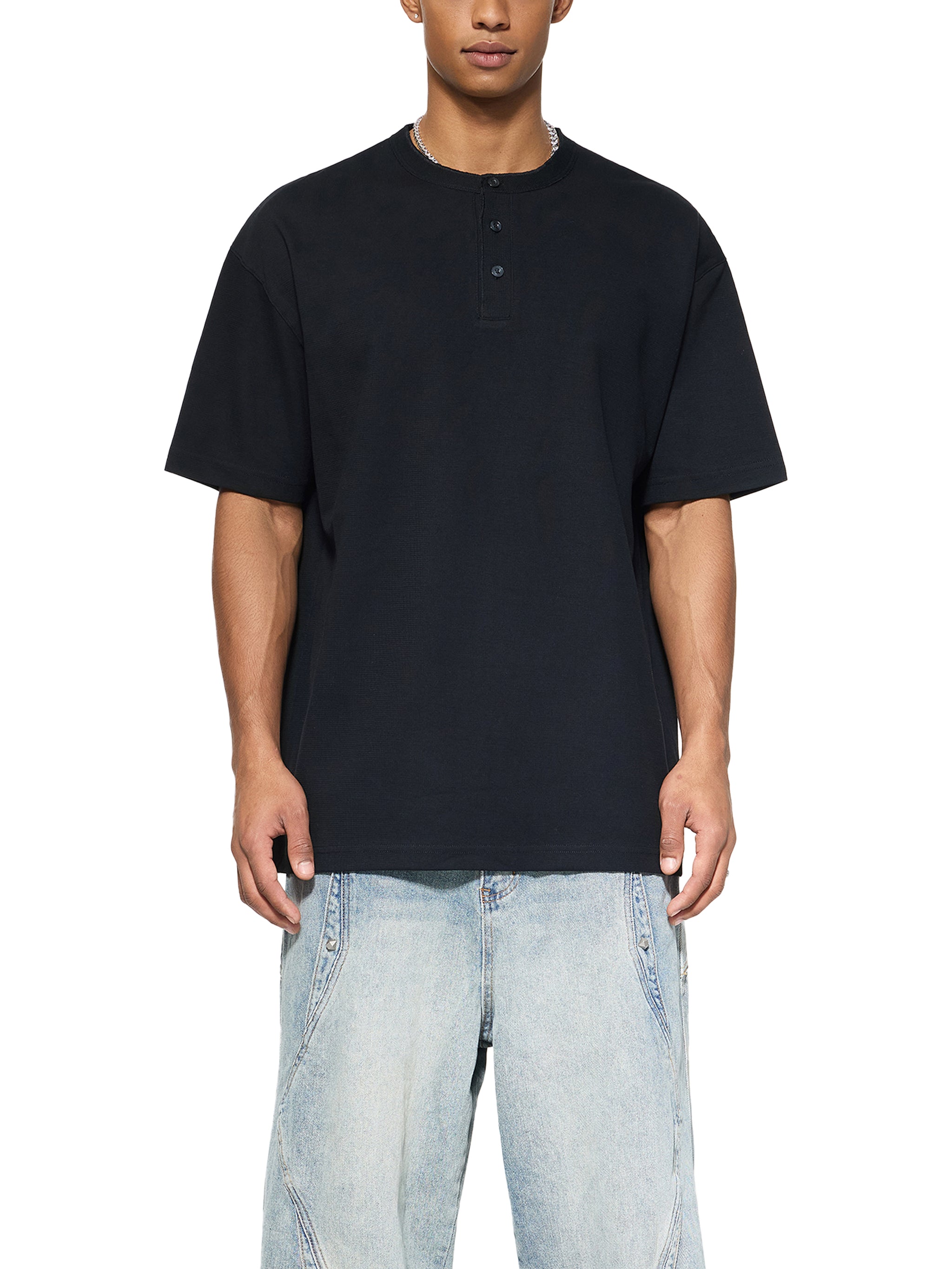 Mens Short Sleeve Henley Shirt