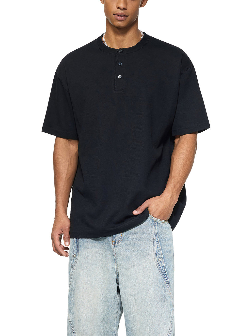 Mens Short Sleeve Henley Shirt