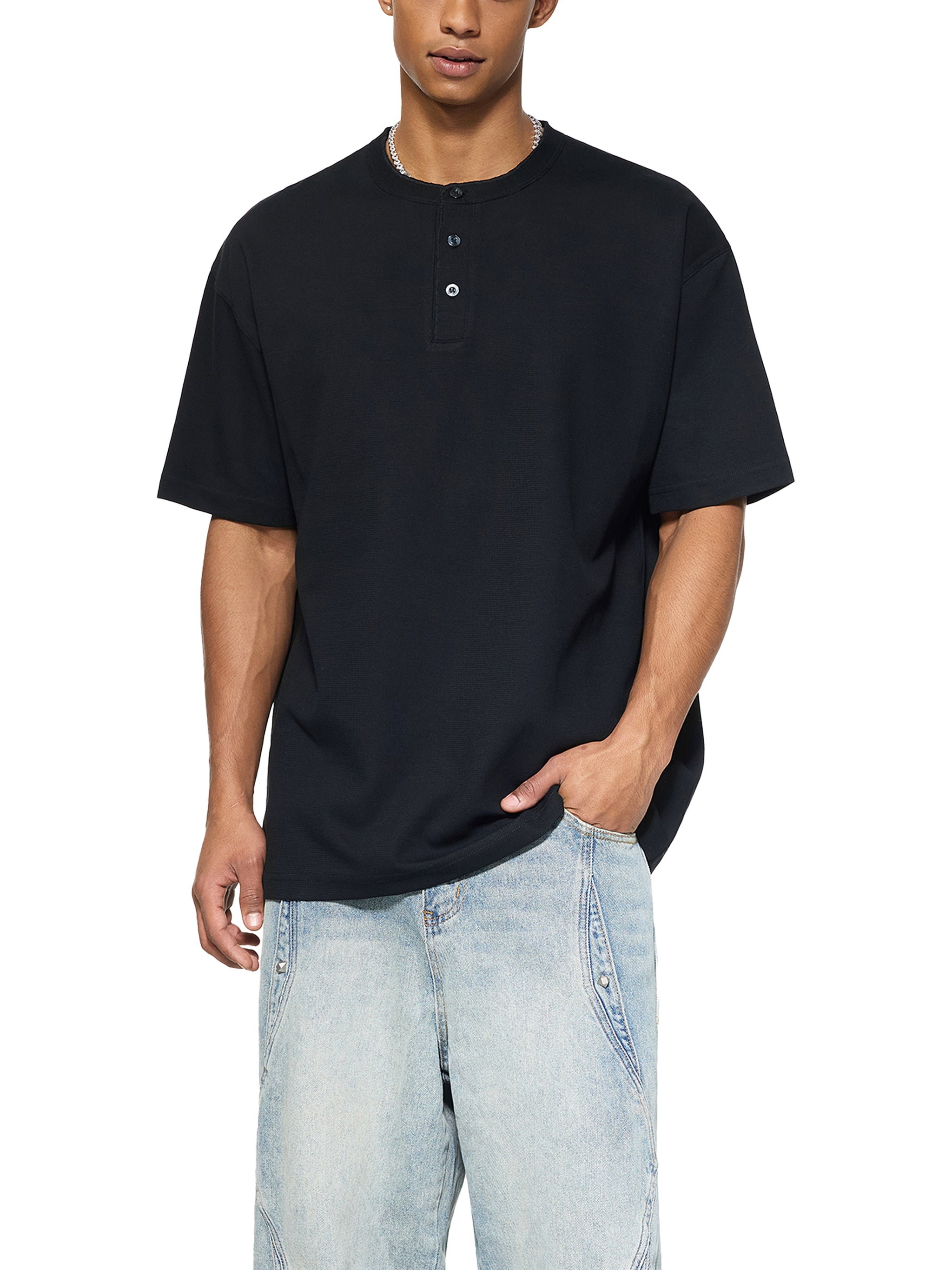 Mens Short Sleeve Henley Shirt