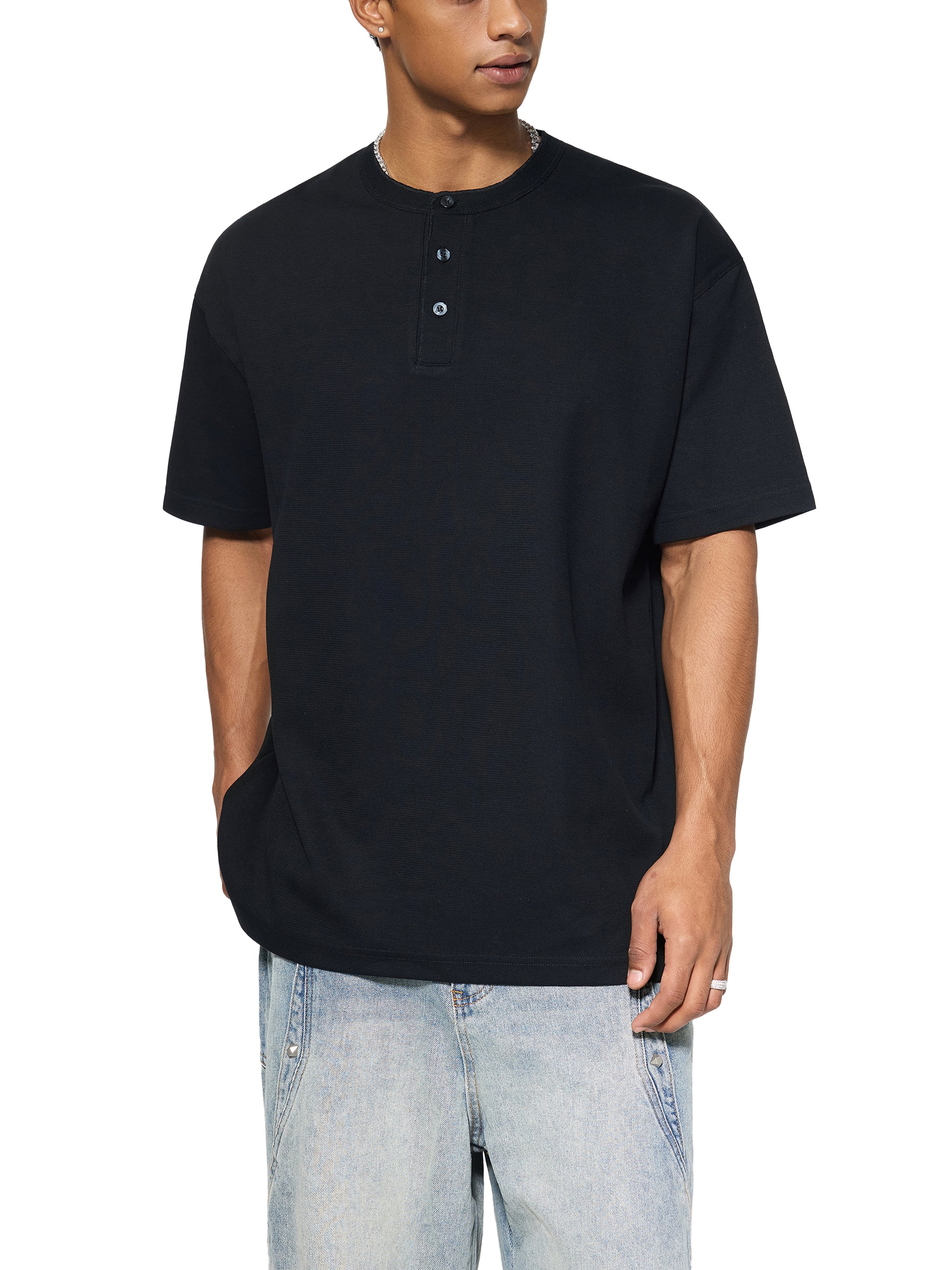Mens Short Sleeve Henley Shirt