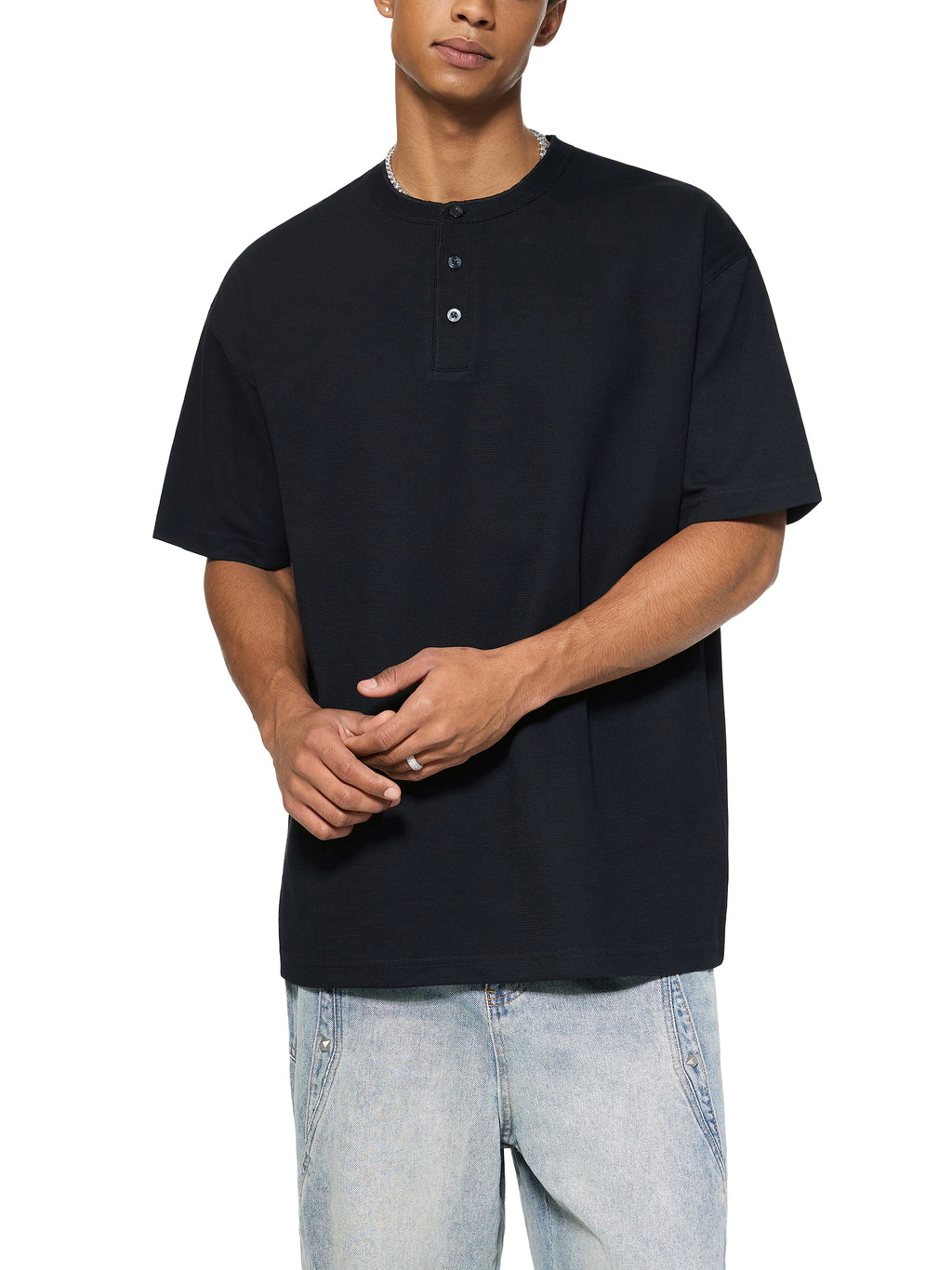 Mens Short Sleeve Henley Shirt