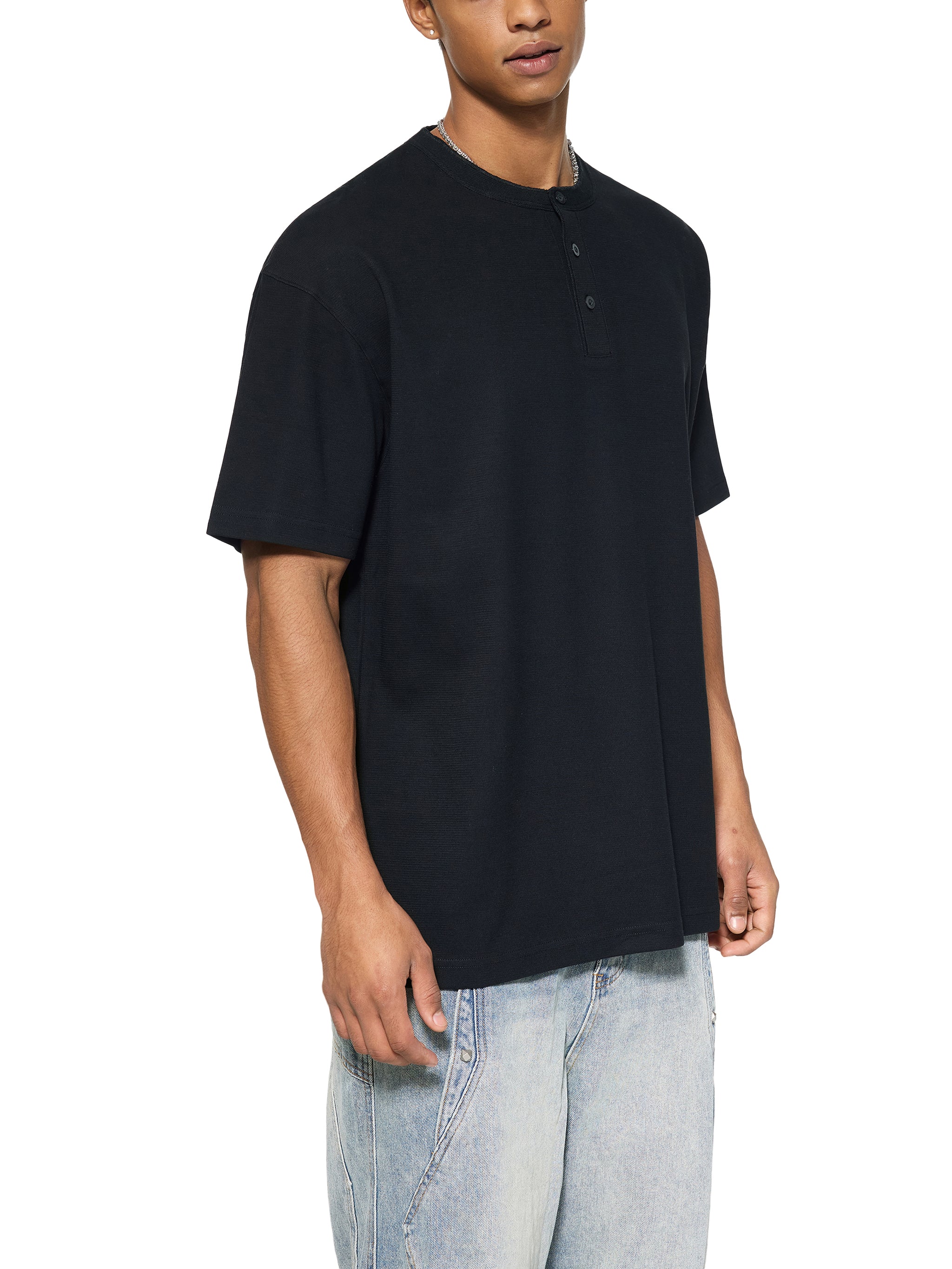 Mens Short Sleeve Henley Shirt